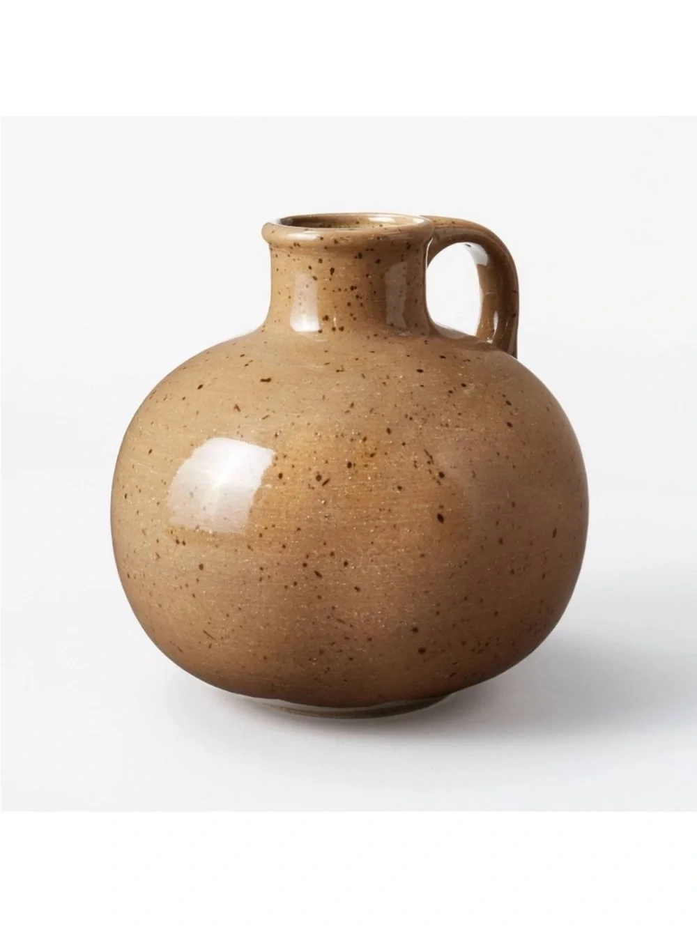 Studio McGee Handled Vintage Vase Pot - Threshold Brown FALL Stoneware Speckled